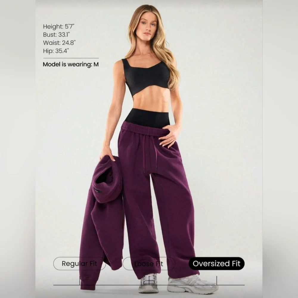 Heavyweight Fleece Oversized Fit Joggers NWT SZ Large - Picture 5 of 7